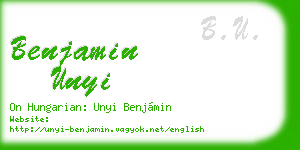 benjamin unyi business card